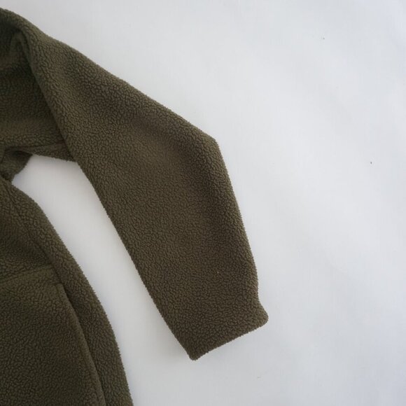 Hudson North Olive Green Button Collar Outdoors Fleece Pull Over Sweater Medium - Picture 5 of 9
